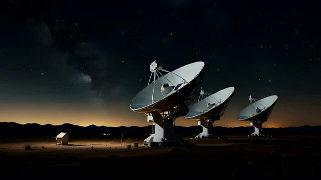 satellite dish in the night