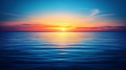 Fototapeta premium Vibrant sunset over a calm sea.