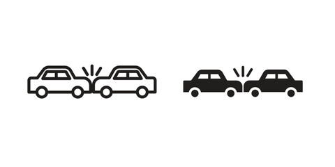 Rear end collision icon. modern vector symbols set
