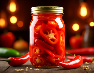 pickled peppers in a jar