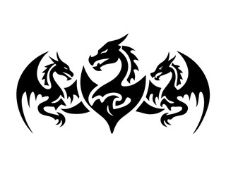 Obraz premium Dragon Logo sat vector desigen 