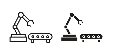 Industrial robot icon. modern vector symbols set