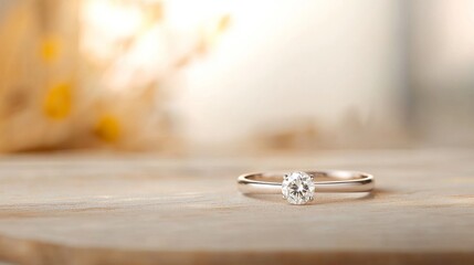 Elegant engagement ring close-up romantic setting jewelry photography soft focus decorative elements