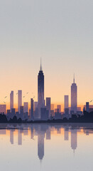Fototapeta premium chicago skyline at dusk