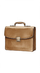 brown leather briefcase isolated