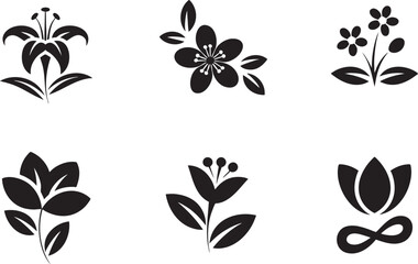Elegant Lily Flower Silhouette Vector Illustration: A Botanical Design Element for Floral Arrangements, Invitations, and Decorative Projects with a Clean Style