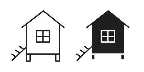 Chicken coop icon. modern vector symbols set