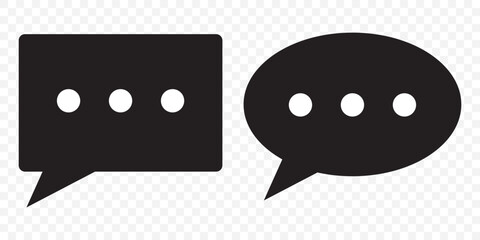 Chat icons. Speech bubble symbol set on Transparent Background. EPS 10.