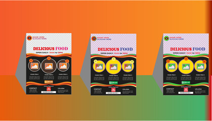 Vector Illustration for Food Flyer Design 