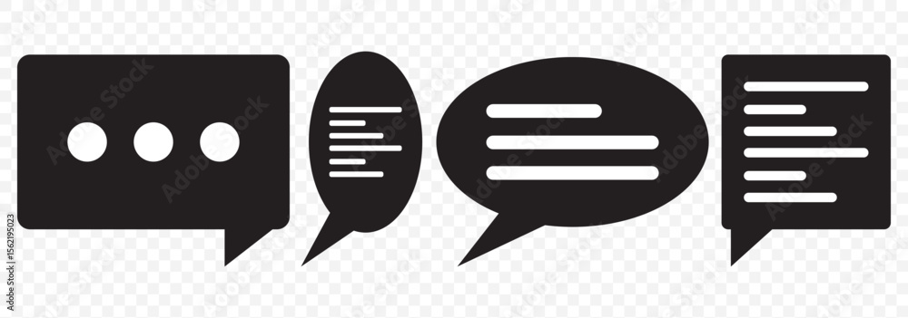 Aufkleber chat bubble icon element for design. chat icon set multiple style collection on transparent backgrou