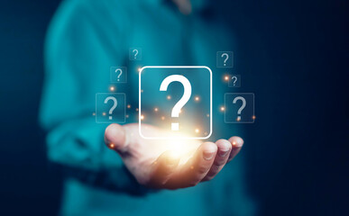 Concept of Business FAQs Question Mark Thinking and Wondering Questions Ideas Success Communication...