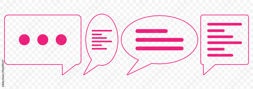 Aufkleber chat bubble icon element for design. chat icon set multiple style collection on transparent backgrou