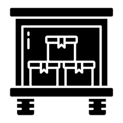 An editable design icon of cartons