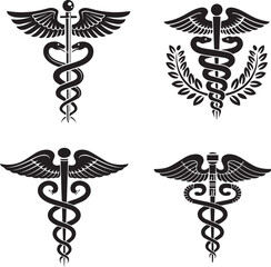 Caduceus Medical Symbol Vector Illustrations of the Rod of Asclepius