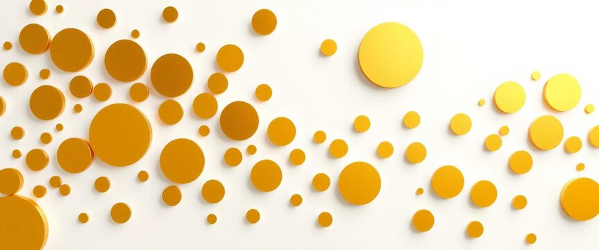 Abstract golden circles on white, modern futuristic design, composition, brochure - Powered by Adobe