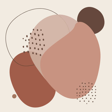 Modern Abstract Art &ndash; Earth Tone Fluid Blob Design"