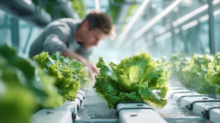 Thriving Lettuce in High-Tech Hydroponic Greenhouse System