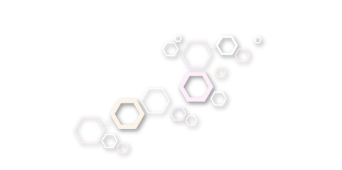 Abstract hexagon pattern with soft pastel tones and subtle shadows on a white background. Minimal geometric design ideal for technology, medical, or modern presentation concepts.
