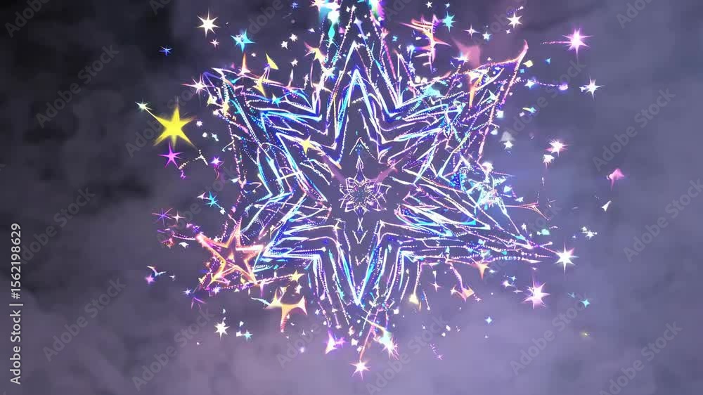 Aufkleber enjoy a mesmerizing display of sparkling stars lighting up the night sky above a bustling city. the 