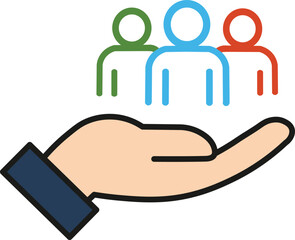 An inclusive workplace. Employee’s Protection Filled Outline icon