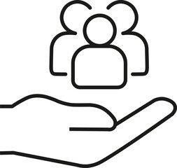 An inclusive workplace. Employee’s Protection Filled Outline icon