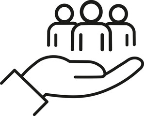 An inclusive workplace. Employee’s Protection Filled Outline icon