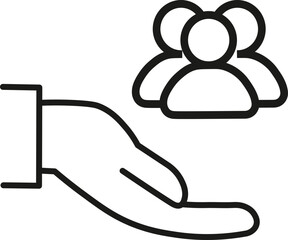 An inclusive workplace. Employee’s Protection Filled Outline icon