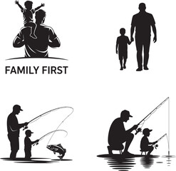 set of father and child