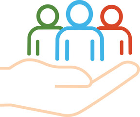 An inclusive workplace. Employee’s Protection Filled Outline icon