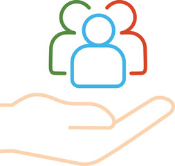 An inclusive workplace. Employee’s Protection Filled Outline icon