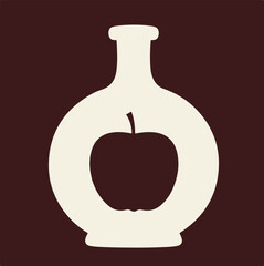 Abstract Apple Vase Modern Art illustration of apple with shadow Abstract Geometric Art Design