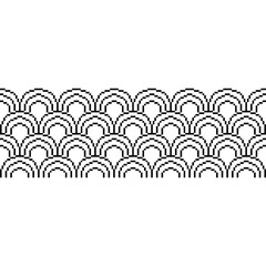 Pixel Seamless Japanese Wave Pattern. Wave Japanese style