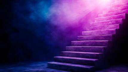 Stairway of Faith to Heavenly Light Background