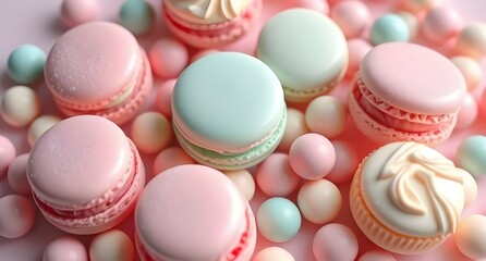 Obraz premium colorful macaroons on a white plate