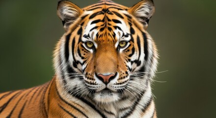 Naklejka premium Majestic Bengal Tiger Closeup Portrait Fierce Predator Wildlife Photography