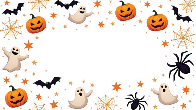 Halloween vector banner. halloweens background theme with pumpkin