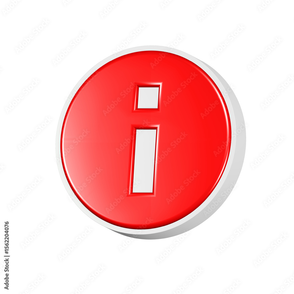 Poster info icon button 3d rendering