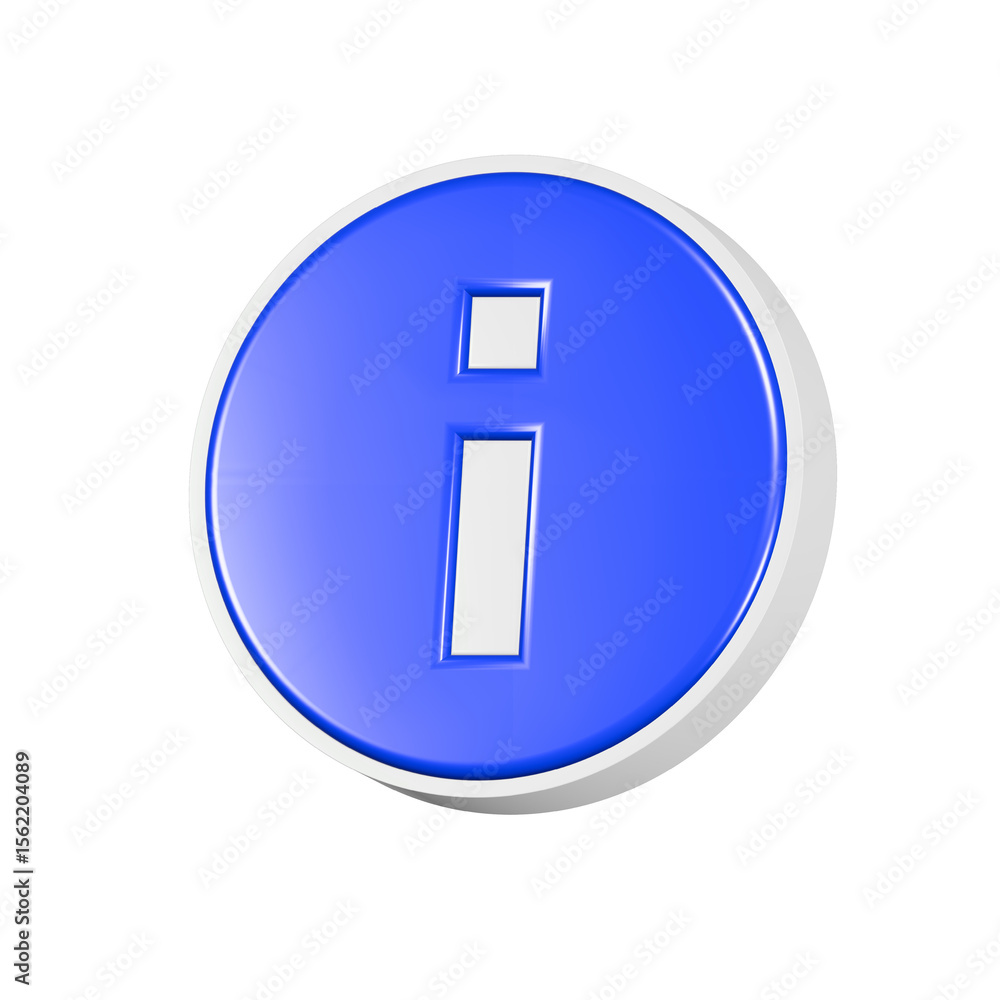 Poster info icon button 3d rendering