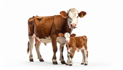 cow on a white background