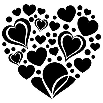 set of vector hearts