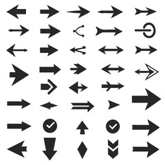arrow icons set on white background