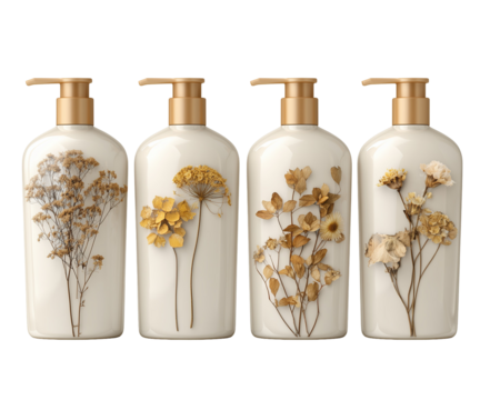 Bottles with floral embellishments