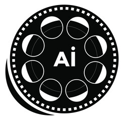 AI Concept in Cinema with Technology and Innovation Centered Around Film Reel Design