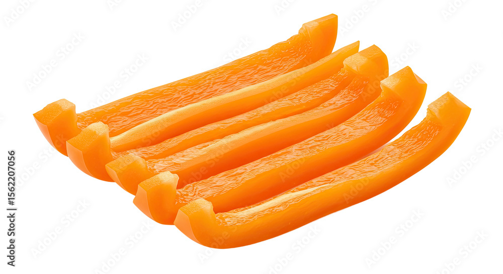 Aufkleber slices of vibrant orange bell pepper arranged in a neat stack pattern