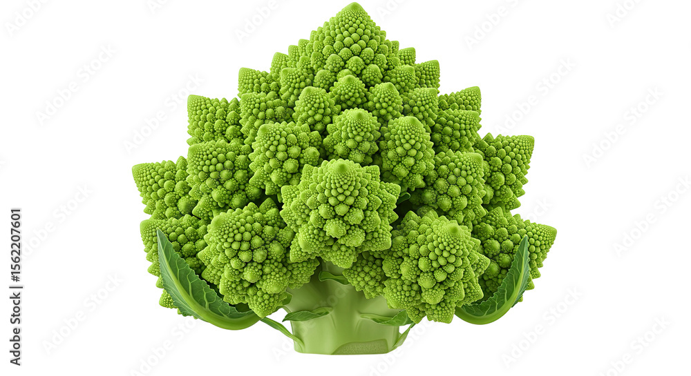 Poster Stunning Romanesco Broccoli Displaying Fractal Patterns and Green Hues