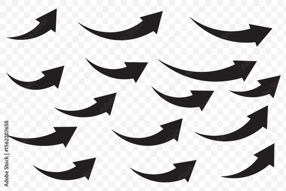 Aufkleber black arrows set. curved arrows. arrow sign. flat style icons. arrow icon set, arrow icon vector . b