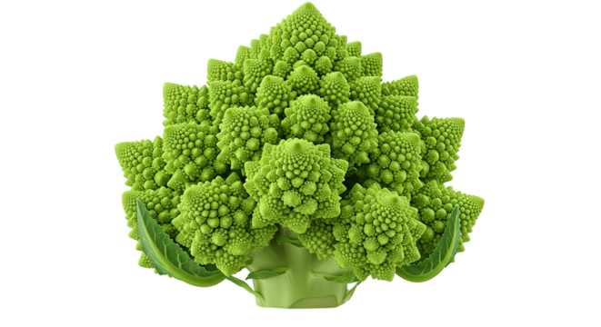 Stunning Romanesco Broccoli Displaying Fractal Patterns and Green Hues