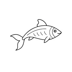 Cute line art drawing of a Katlla fish, great for kids content