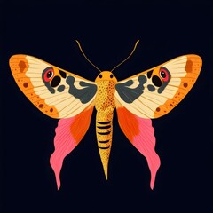 Colorful Butterfly and Moth Illustration: Beautiful Insect Art and Nature-Inspired Graphic Design