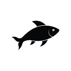 Simple black fish graphic ideal for nature or seafood designs